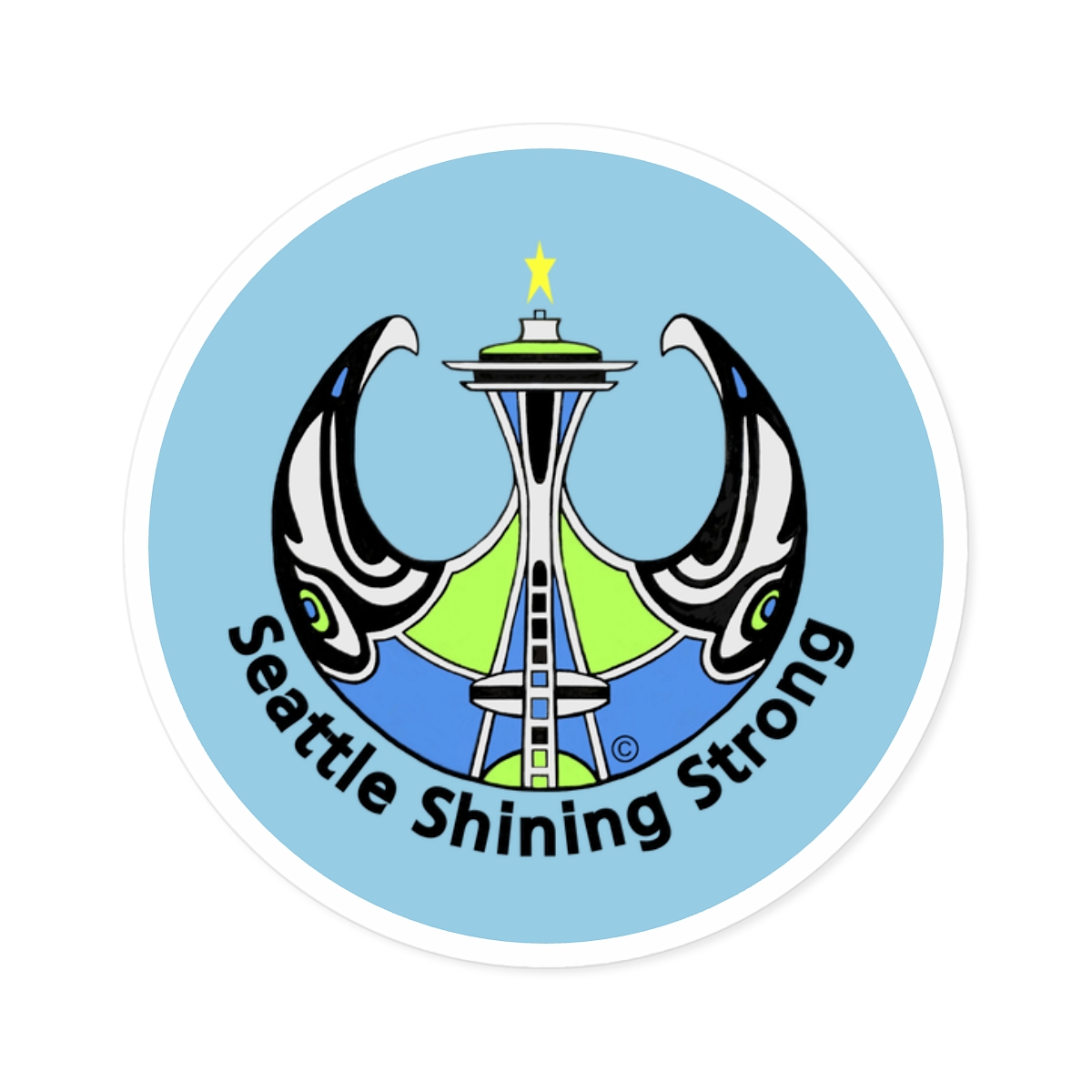 Seattle Shining Strong! Round Sticker