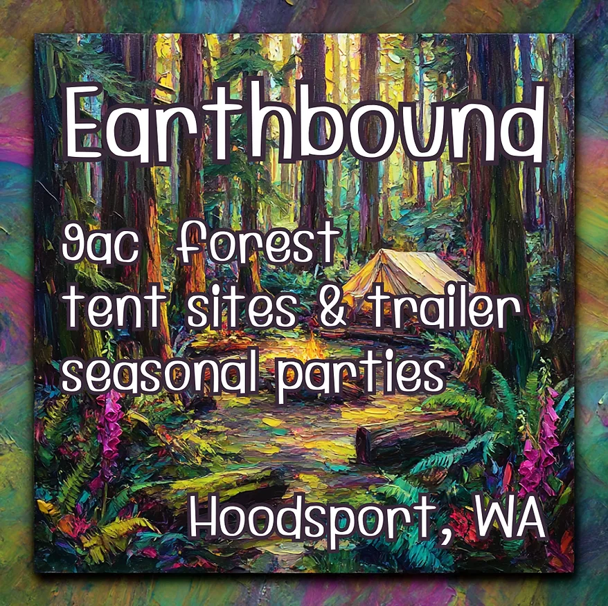 Earthbound — 9-acre forest, tent sites, seasonal parties