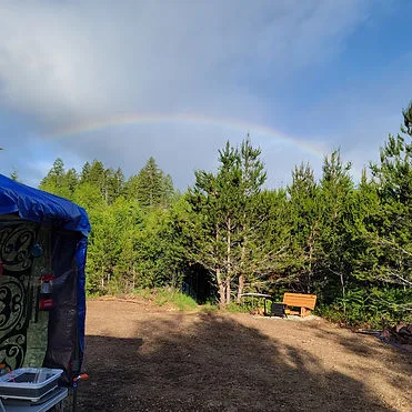 Rainbow over the Earthbound campsite